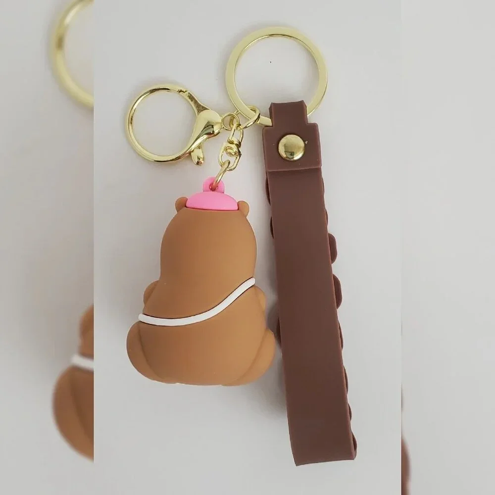 NWT CAPYBARA KEY CHAIN DIFFERENT ACTIONS 3D LOGO